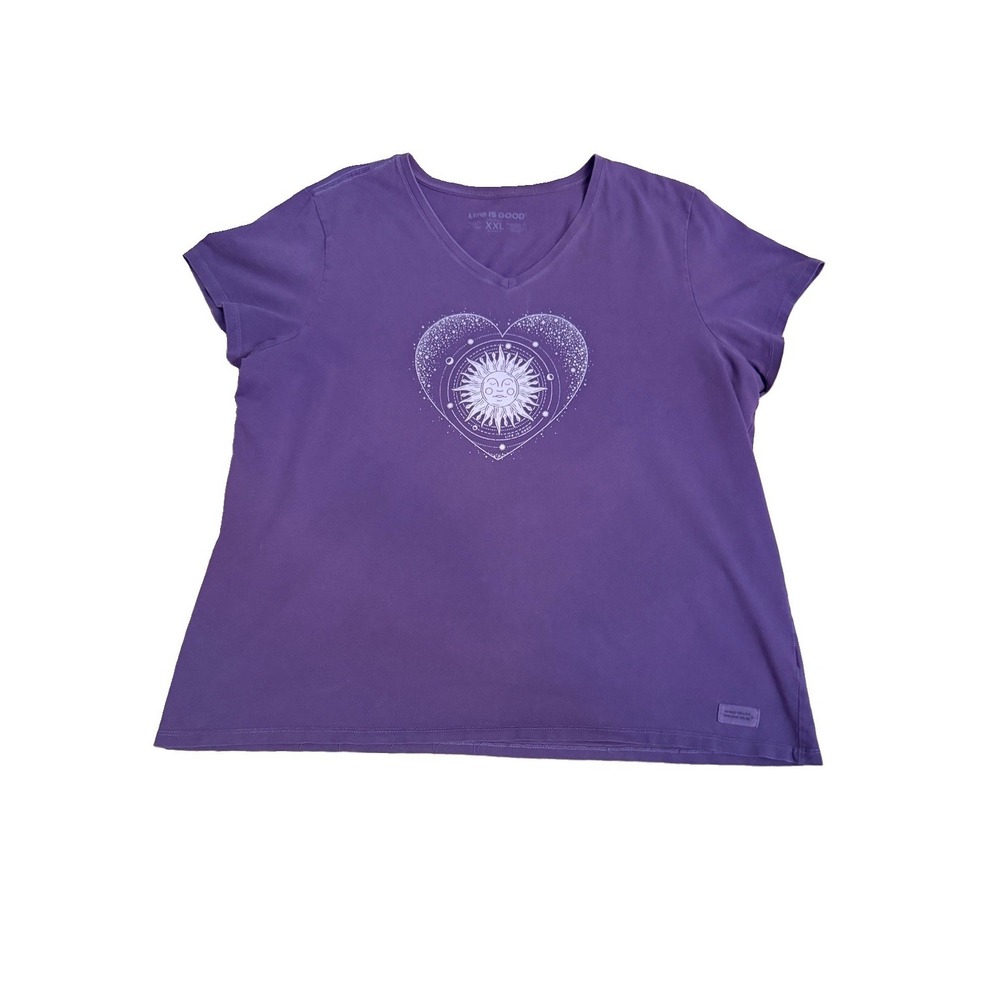 Life Is Good Celestial Sun Crusher T-Shirt Size 2X Cosmic Stars Hippie Boho